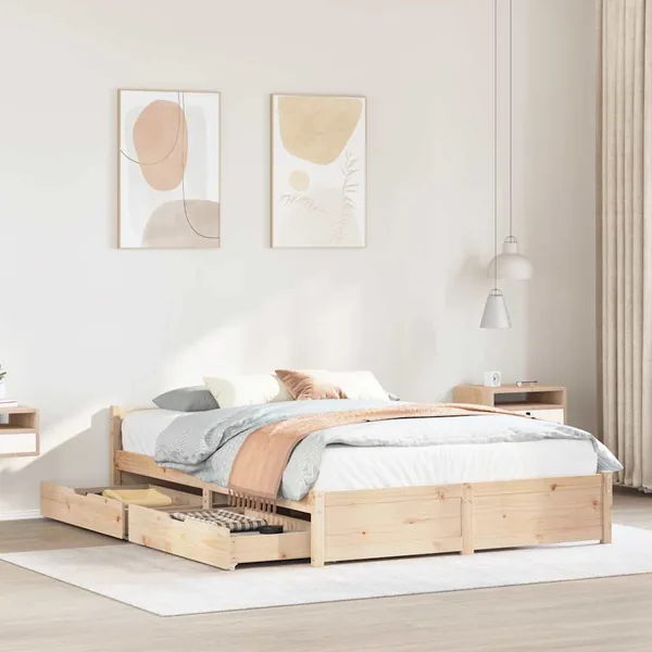 Cadre de lit sans matelas 120x190 cm bois de pin massif