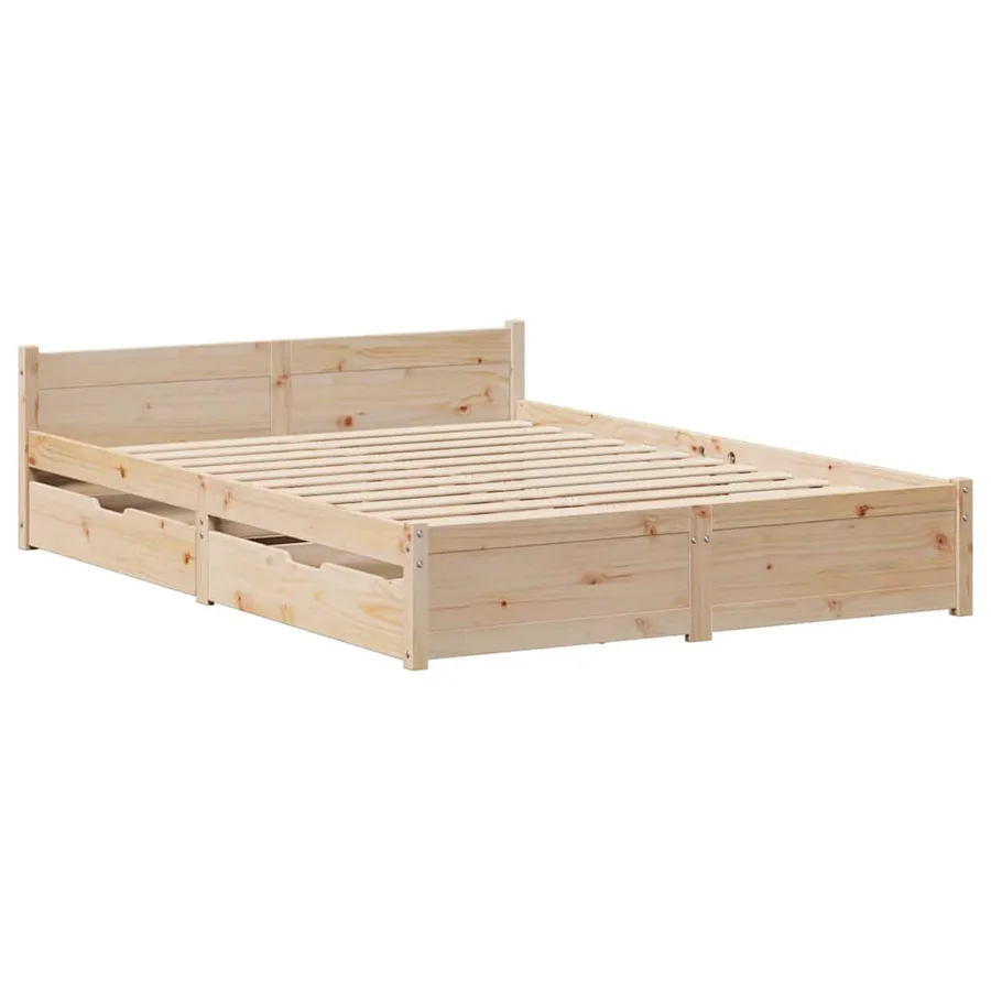 Cadre de lit sans matelas 120x190 cm bois de pin massif - 3
