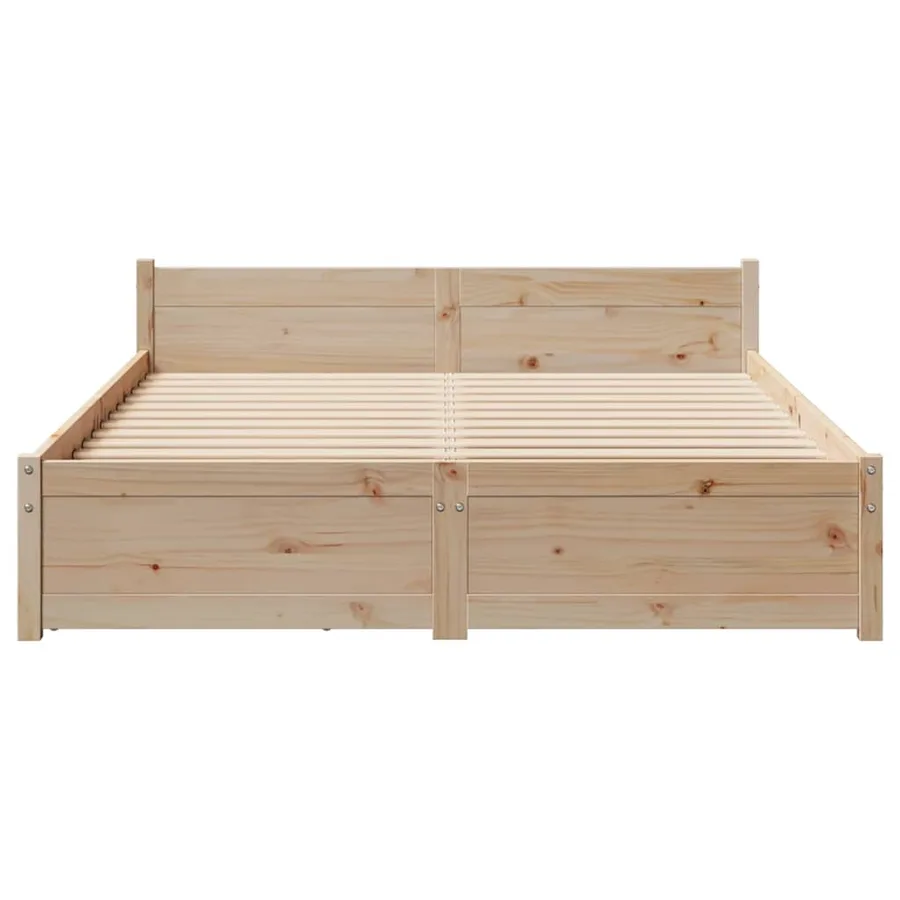 Cadre de lit sans matelas 120x190 cm bois de pin massif - 4