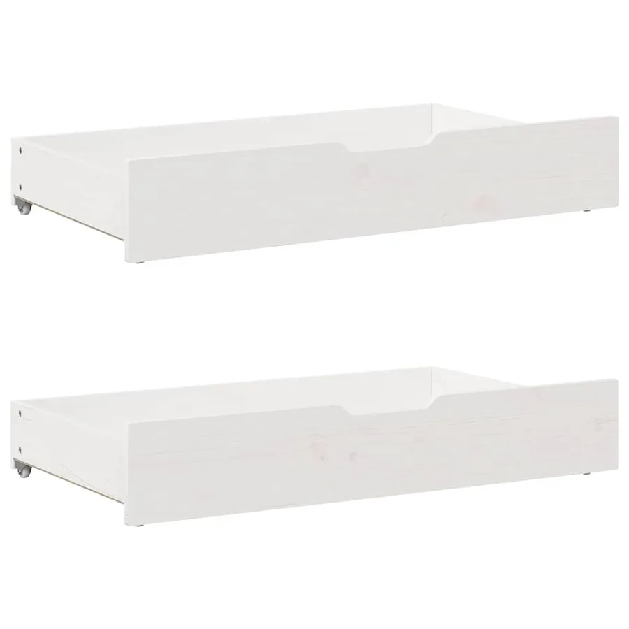 Cadre de lit avec tiroirs sans matelas blanc 150x200 cm - 6