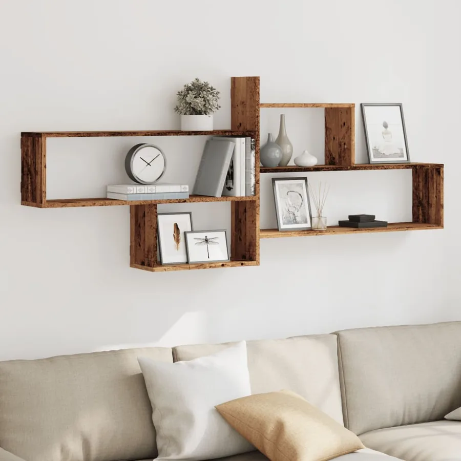 Étagère murale vieux bois 167,5x18x68 cm bois d'ingénierie