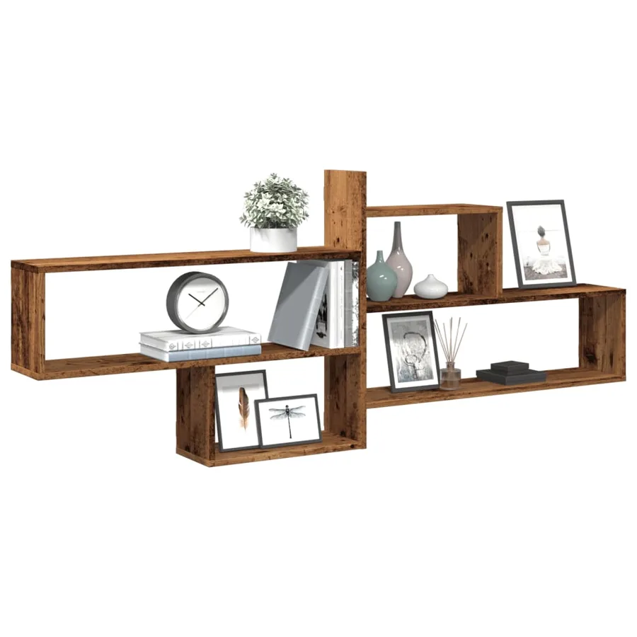 Étagère murale vieux bois 167,5x18x68 cm bois d'ingénierie - 3