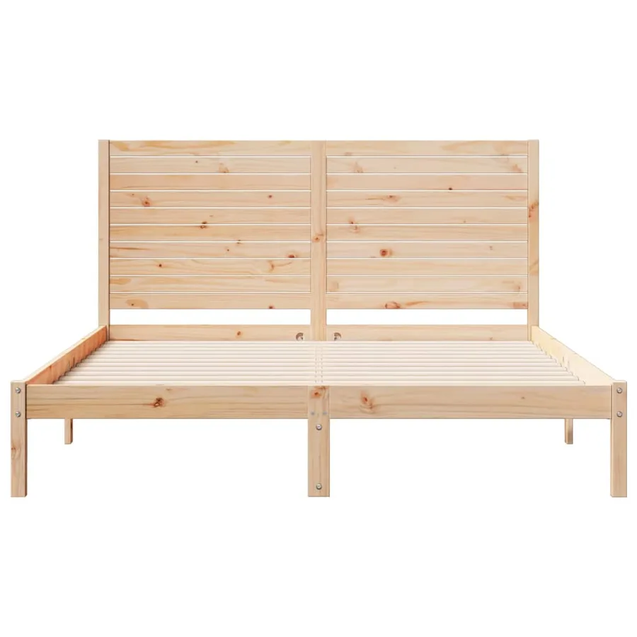 Cadre de lit extra long sans matelas 140x210 cm bois massif - 4