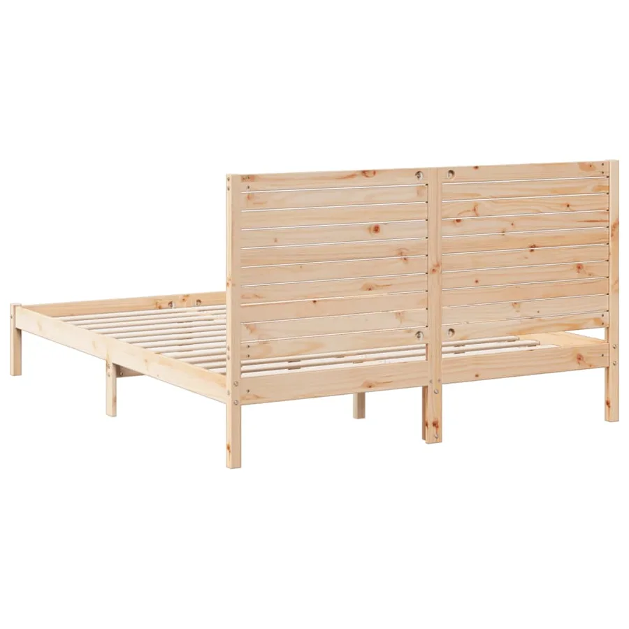 Cadre de lit extra long sans matelas 140x210 cm bois massif - 6