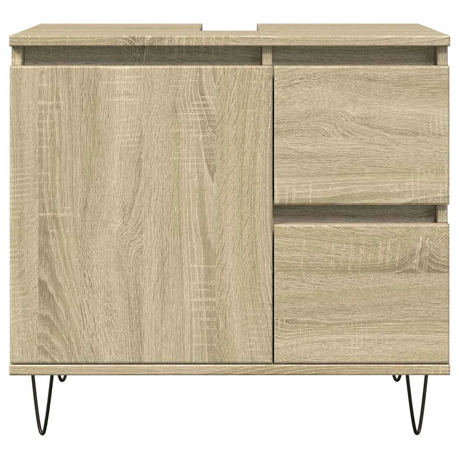 Armoire salle de bain chêne sonoma 65x33x60 cm - 3