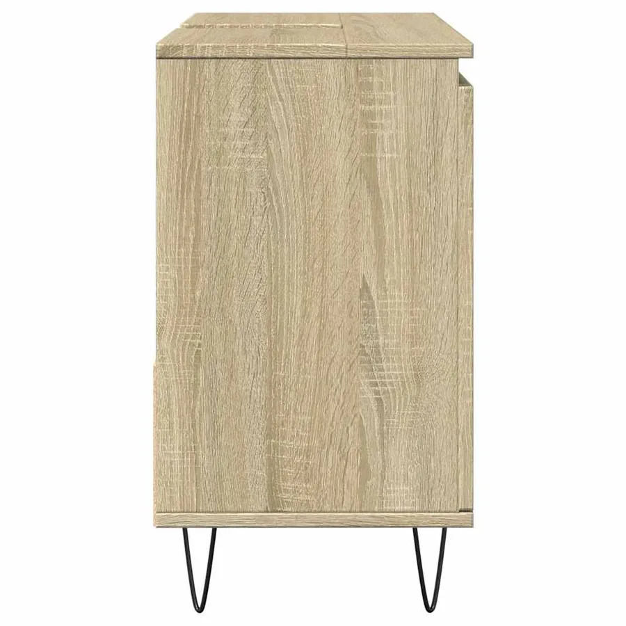 Armoire salle de bain chêne sonoma 65x33x60 cm - 4