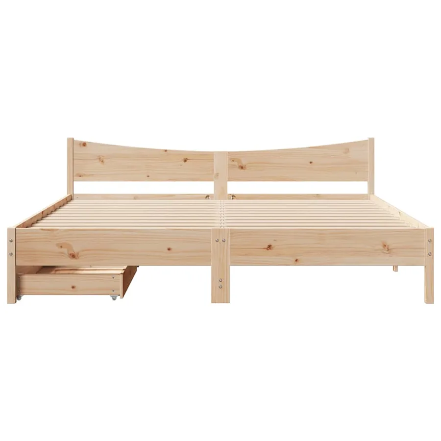 Cadre de lit avec tiroirs 180x200 cm bois de pin massif - 4