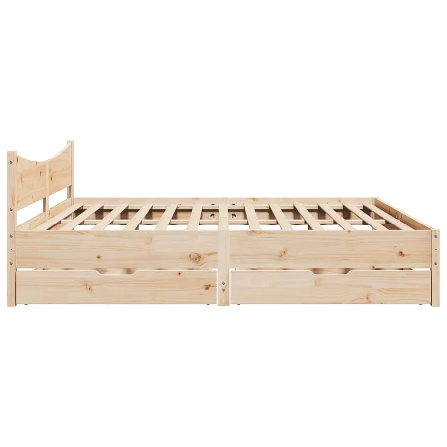 Cadre de lit avec tiroirs 180x200 cm bois de pin massif - 7