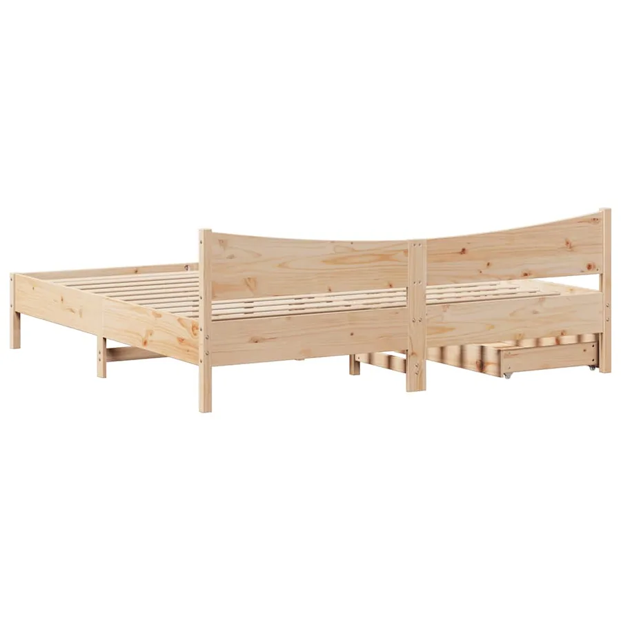 Cadre de lit avec tiroirs 180x200 cm bois de pin massif - 8
