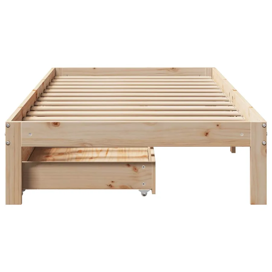 Cadre de lit avec tiroirs sans matelas 75x190 cm - 4