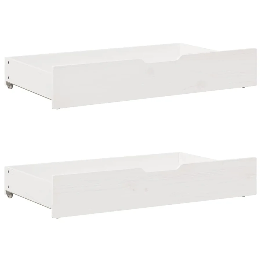Lit de jour et tiroirs sans matelas blanc 90x200 cm bois massif - 6
