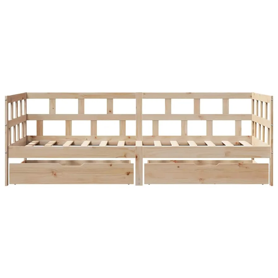 Lit de jour avec tiroirs sans matelas 90x200 cm bois massif - 4