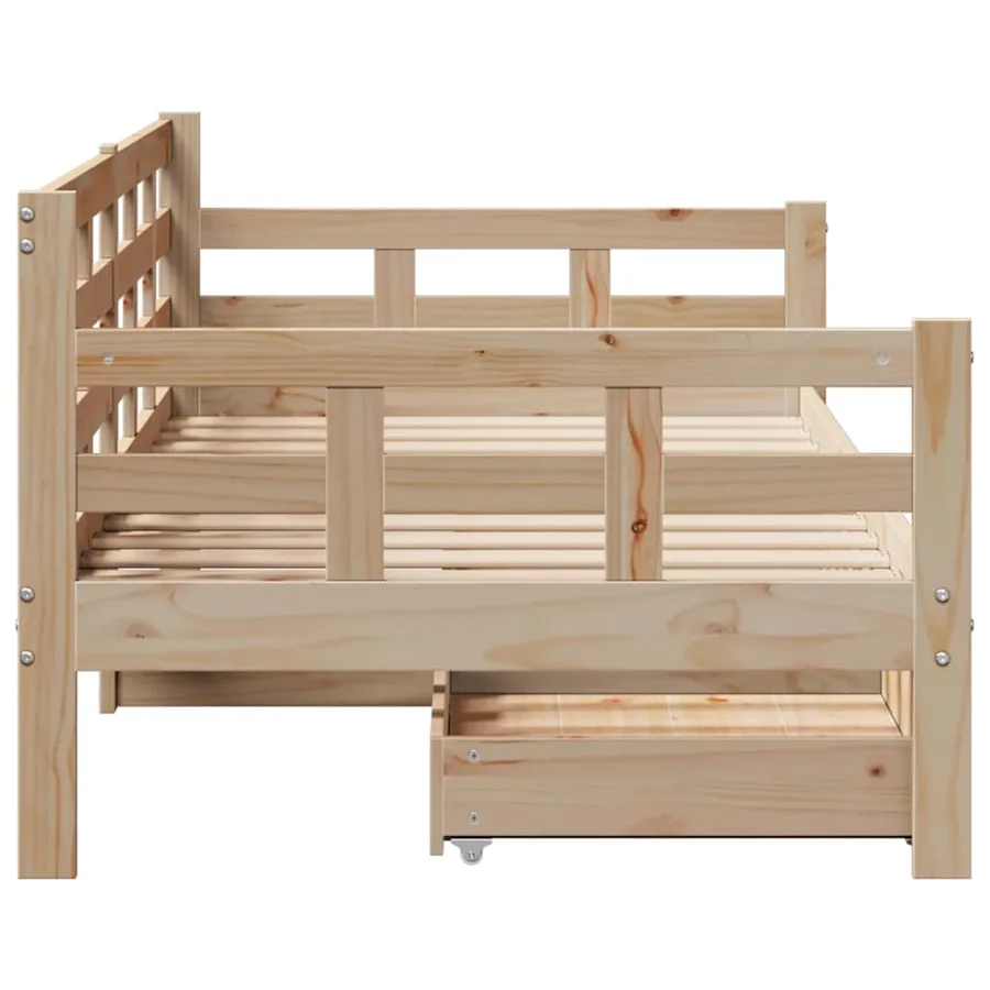 Lit de jour avec tiroirs sans matelas 90x200 cm bois massif - 5