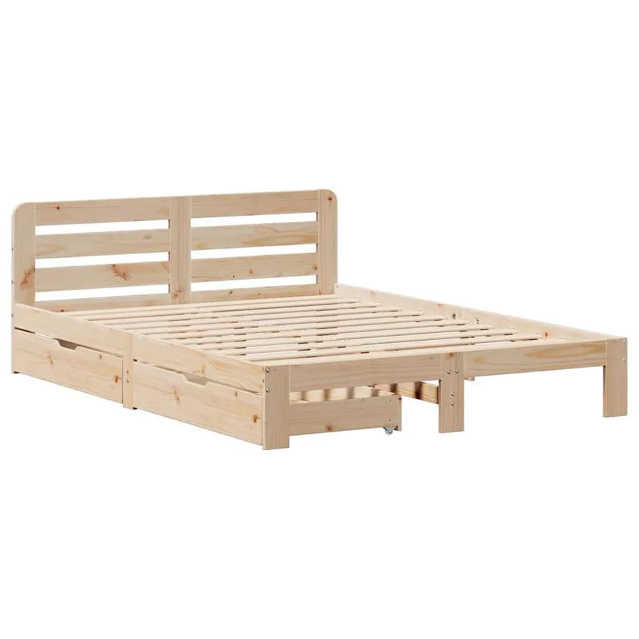 Cadre de lit sans matelas 160x200 cm bois massif de pin - 3