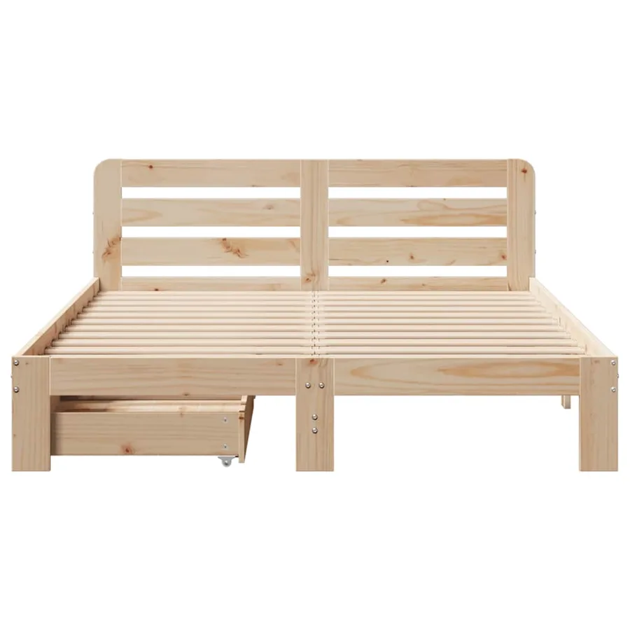 Cadre de lit sans matelas 160x200 cm bois massif de pin - 4