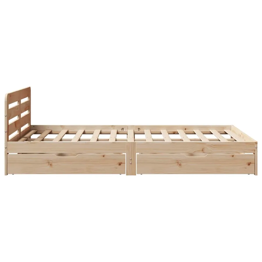 Cadre de lit sans matelas 160x200 cm bois massif de pin - 7