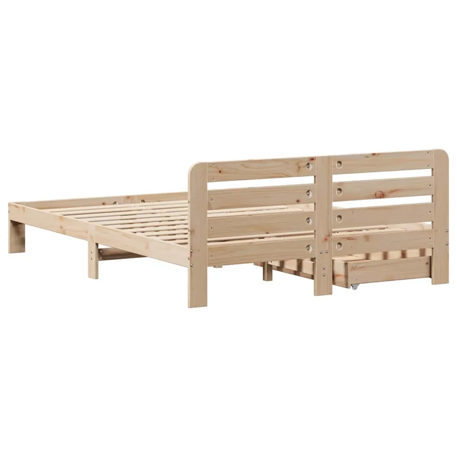 Cadre de lit sans matelas 160x200 cm bois massif de pin - 8