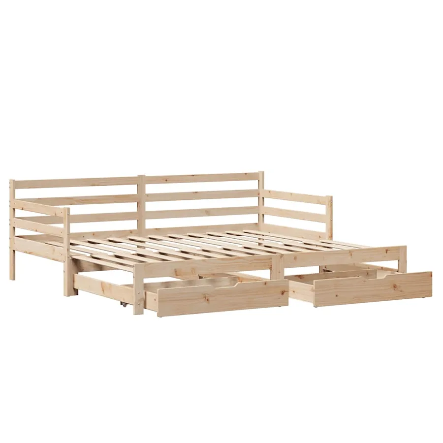 Lit de jour avec gigogne et tiroirs sans matelas 90x200 cm - 3
