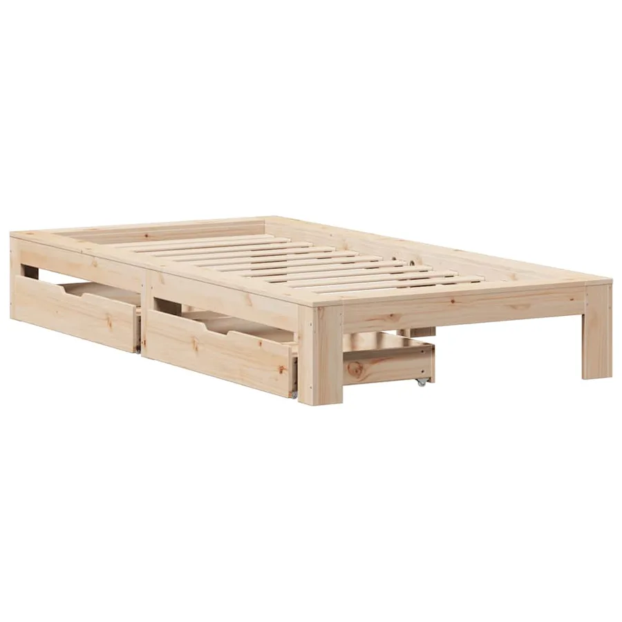 Cadre de lit sans matelas 100x200 cm bois massif de pin - 3