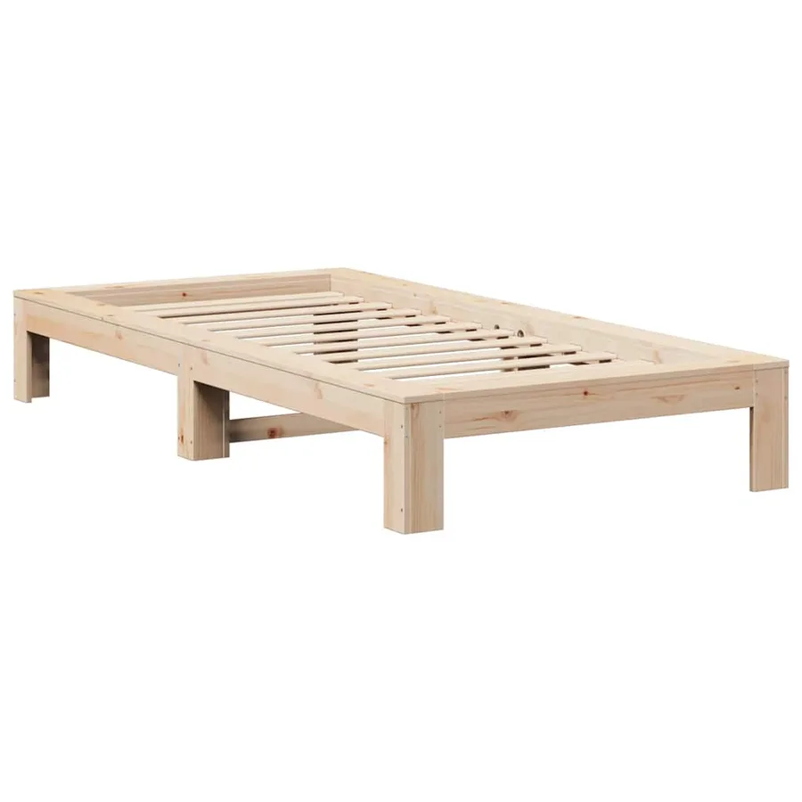 Cadre de lit sans matelas 100x200 cm bois massif de pin - 5
