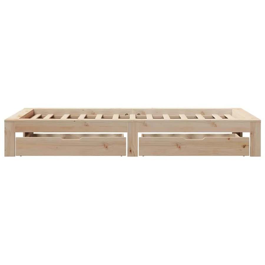 Cadre de lit sans matelas 100x200 cm bois massif de pin - 7