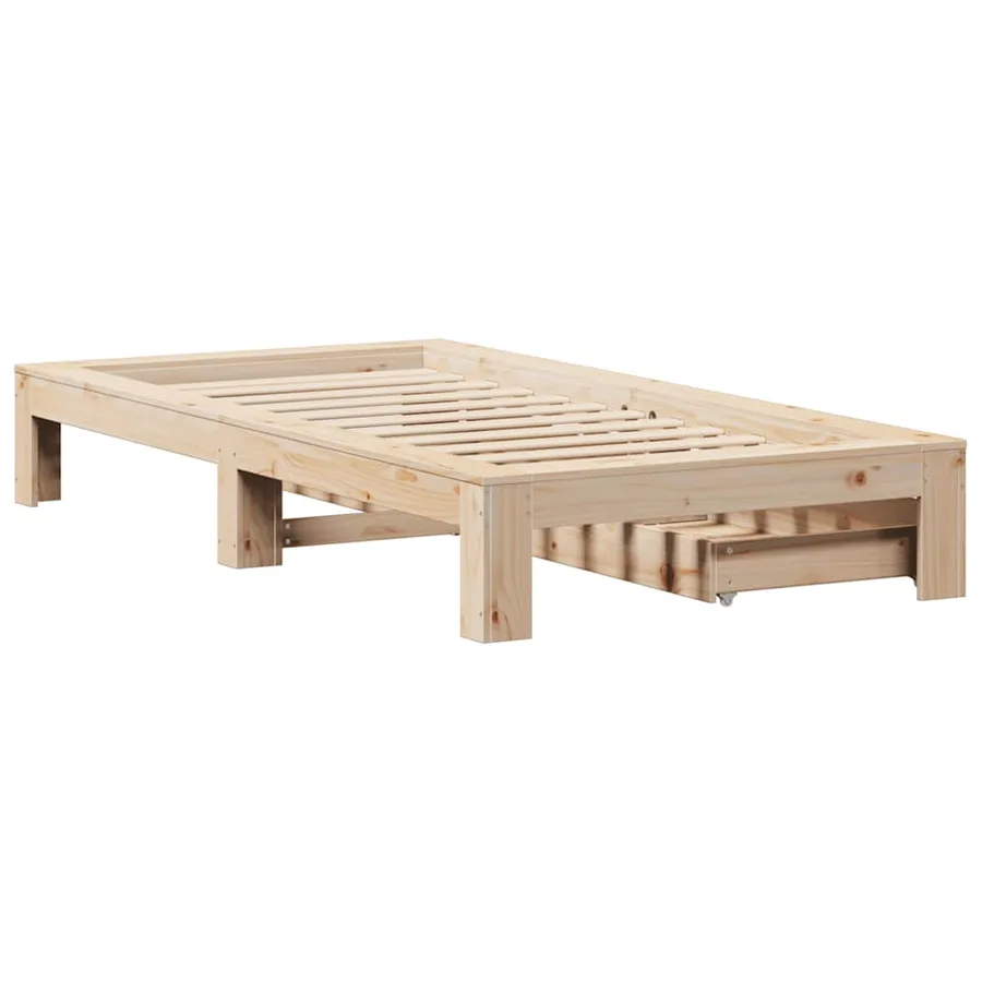 Cadre de lit sans matelas 100x200 cm bois massif de pin - 8