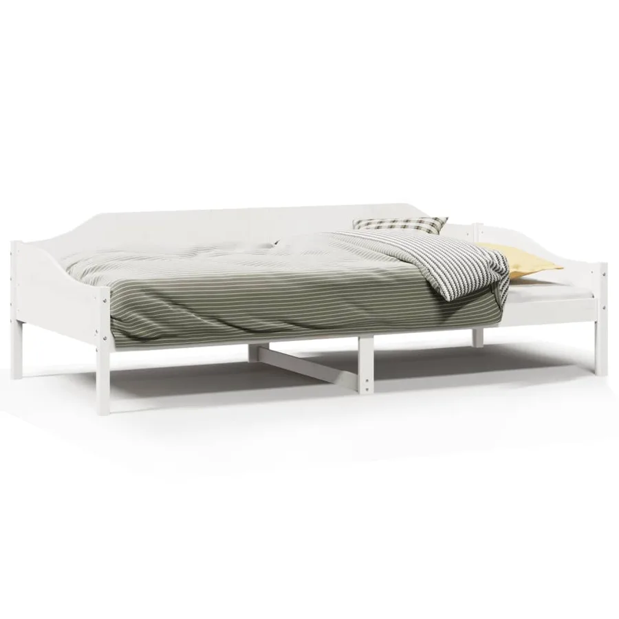Cadre de lit sans matelas blanc 90x190 cm bois de pin massif - 2