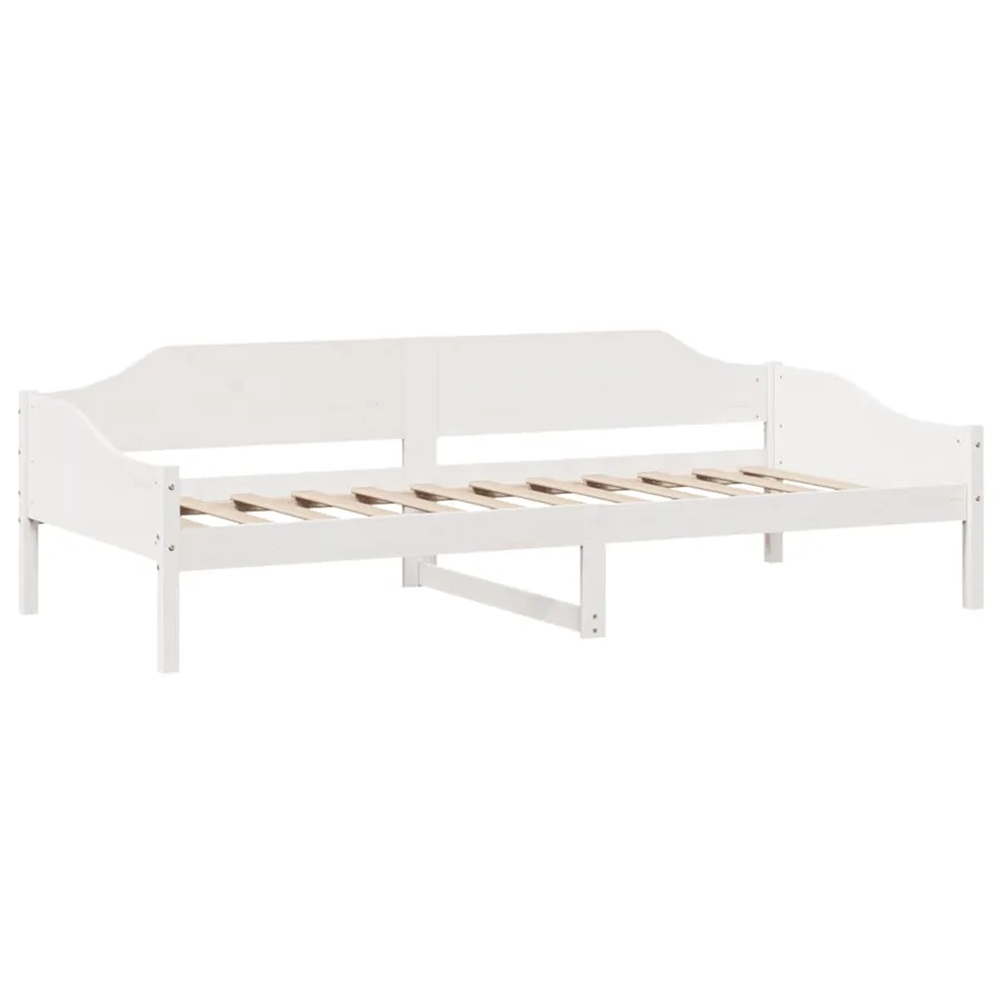 Cadre de lit sans matelas blanc 90x190 cm bois de pin massif - 4