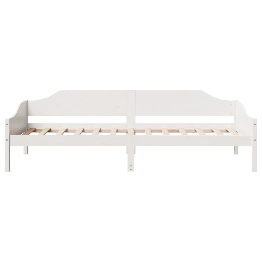 Cadre de lit sans matelas blanc 90x190 cm bois de pin massif - 5