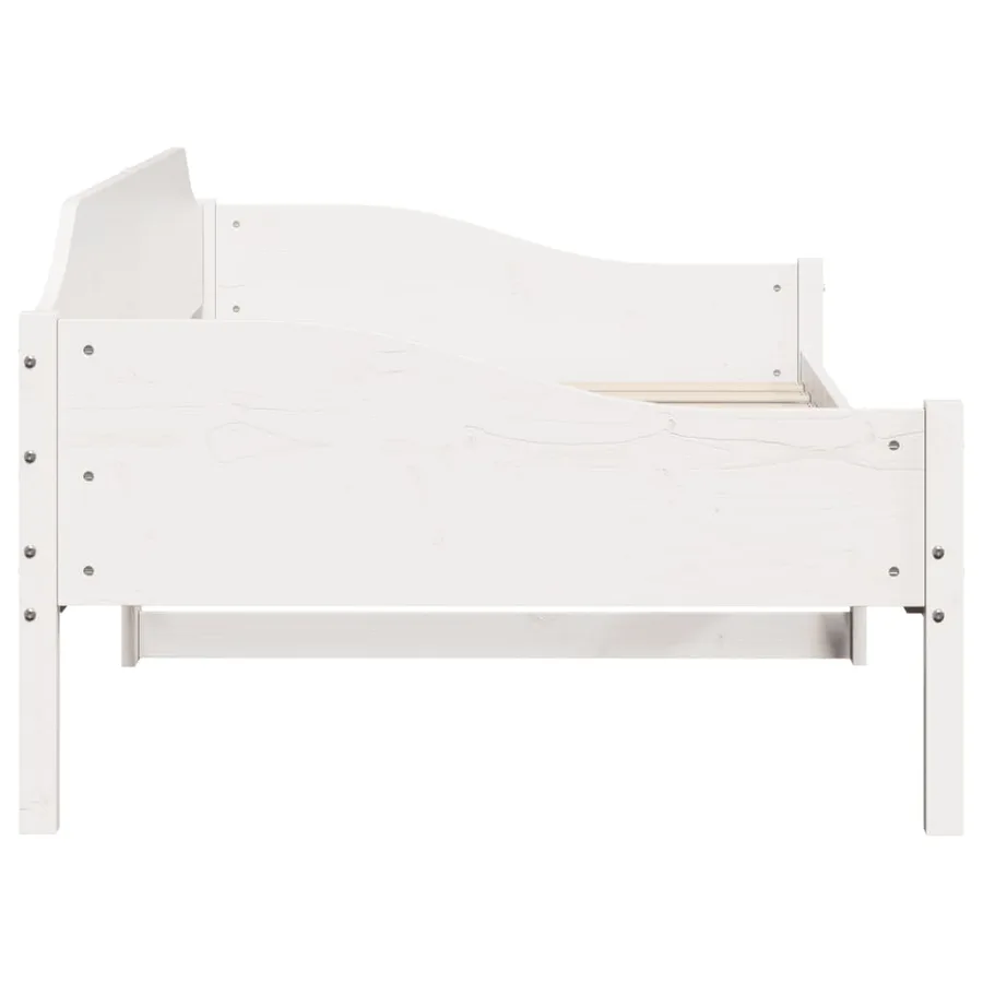 Cadre de lit sans matelas blanc 90x190 cm bois de pin massif - 6