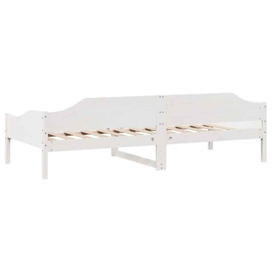 Cadre de lit sans matelas blanc 90x190 cm bois de pin massif - 7