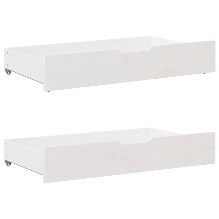Cadre de lit sans matelas blanc 140x200 cm bois de pin massif - 6