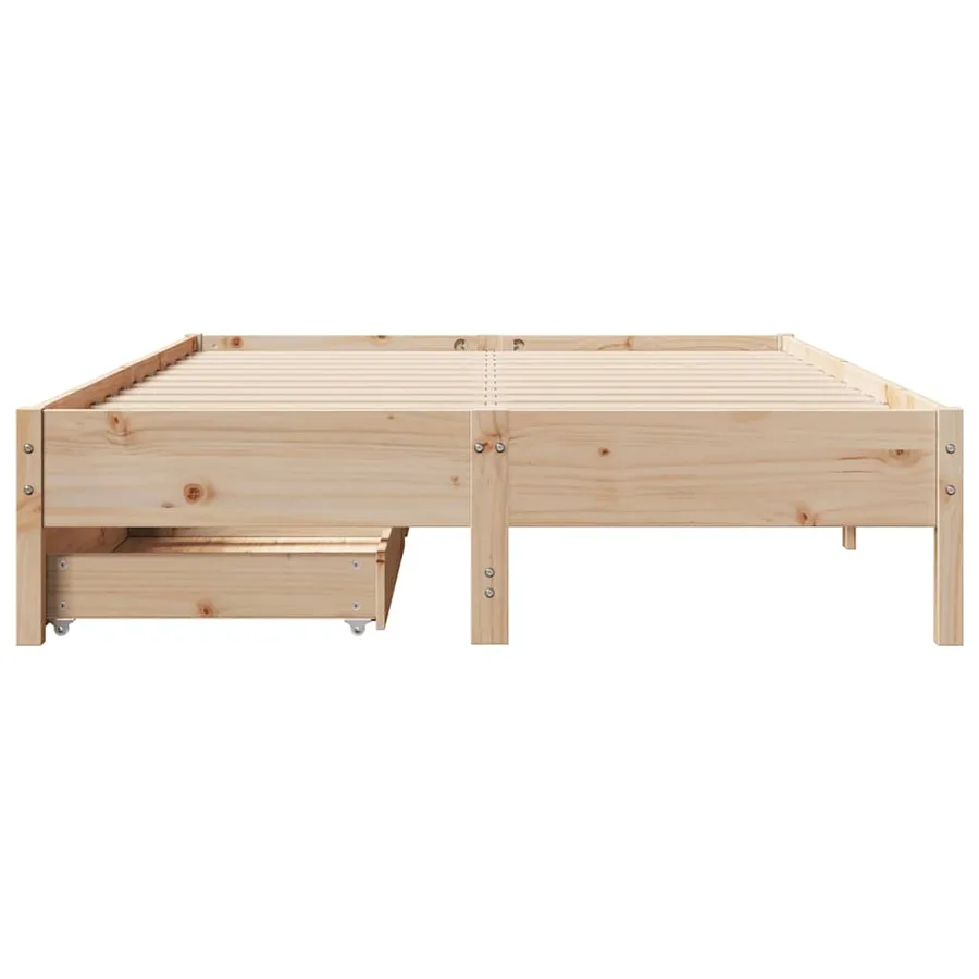 Cadre de lit sans matelas 160x200 cm bois massif de pin - 4