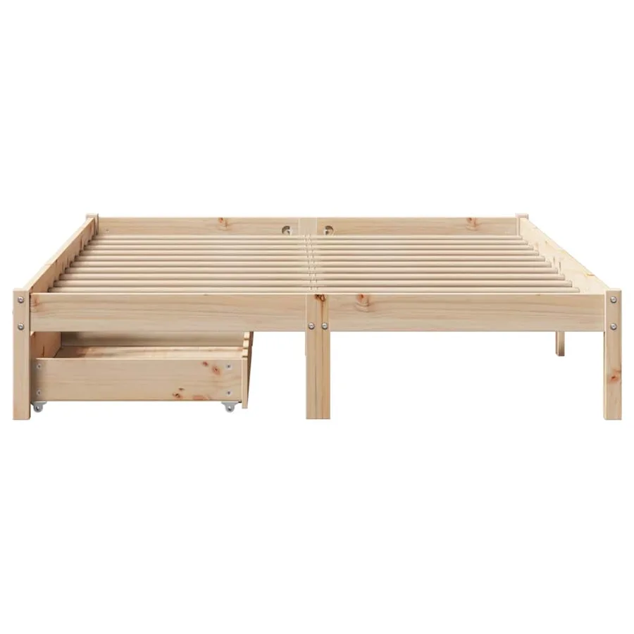 Cadre de lit sans matelas 160x200 cm bois massif de pin - 4