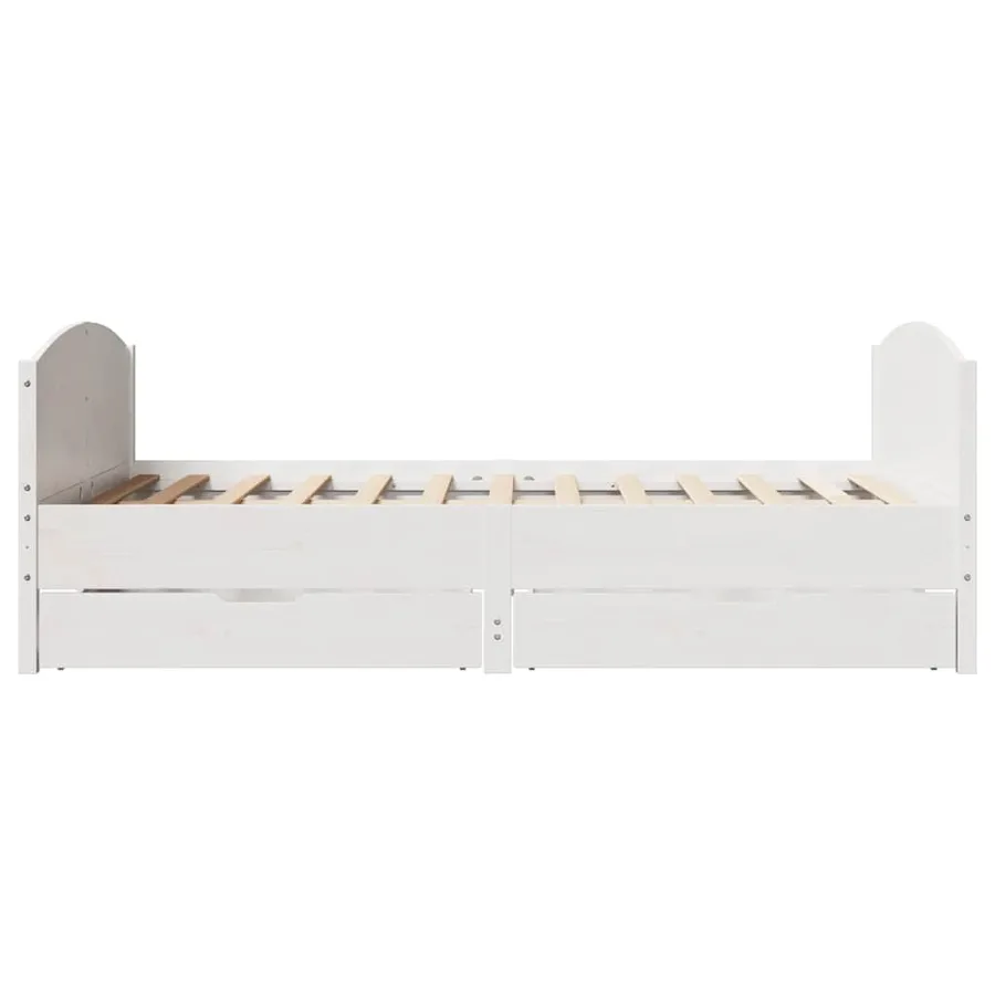 Cadre de lit sans matelas blanc 120x200 cm bois de pin massif - 7
