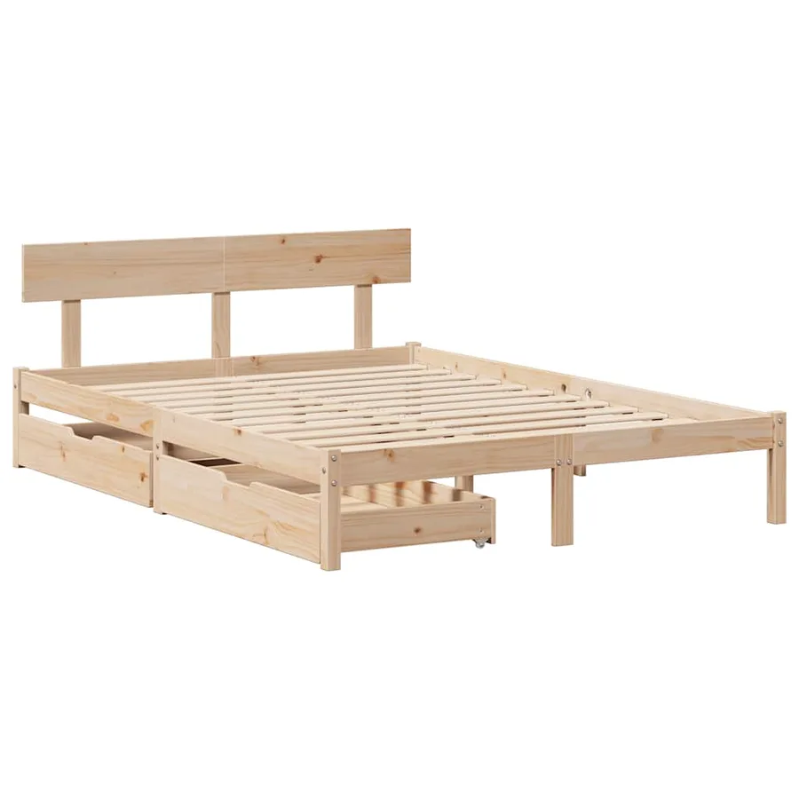 Cadre de lit sans matelas 160x200 cm bois massif de pin - 3