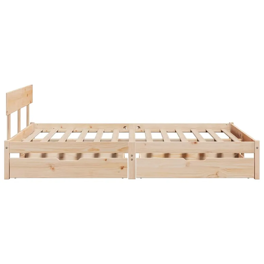 Cadre de lit sans matelas 160x200 cm bois massif de pin - 5