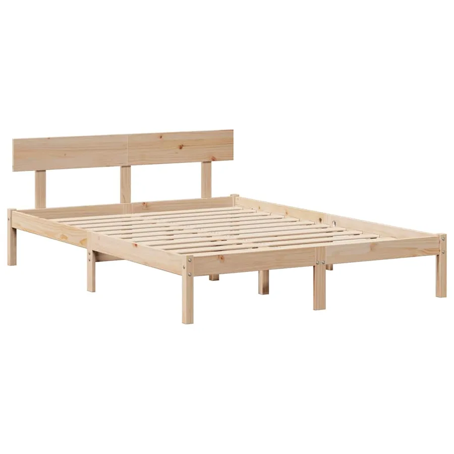 Cadre de lit sans matelas 160x200 cm bois massif de pin - 7