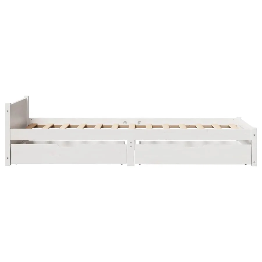 Cadre de lit sans matelas blanc 90x200 cm bois de pin massif - 7