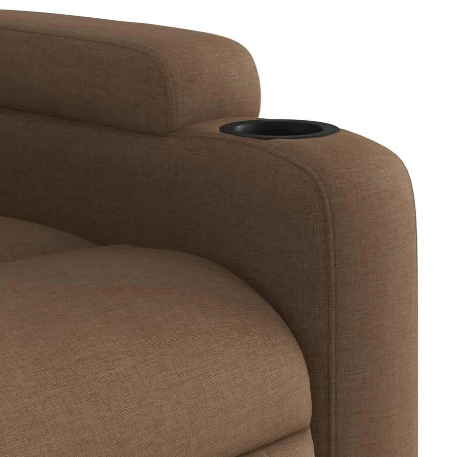 Fauteuil inclinable de massage électrique marron tissu - 11