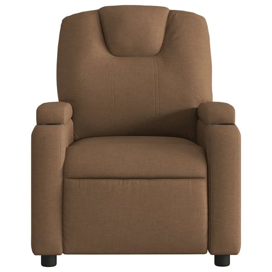 Fauteuil inclinable de massage électrique marron tissu - 9