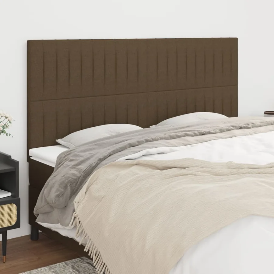 Tête de lit marron foncé 180 x 5 x 118/128 cm Tissu
