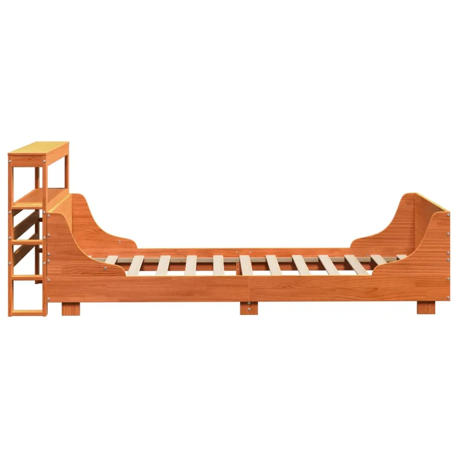 Cadre de lit sans matelas cire marron 100x200cm bois pin massif - 7