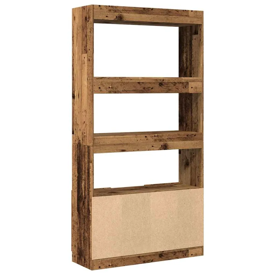 Buffet haut vieux bois 92x33x180 cm bois d'ingénierie - 7