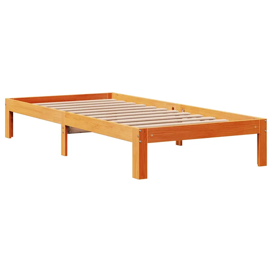 Cadre de lit avec tiroirs sans matelas cire marron 75x190 cm - 5