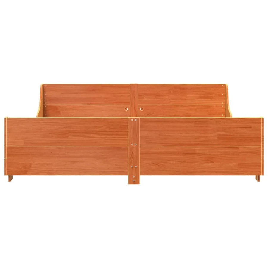 Cadre de lit sans matelas cire marron 180x200cm bois pin massif - 4