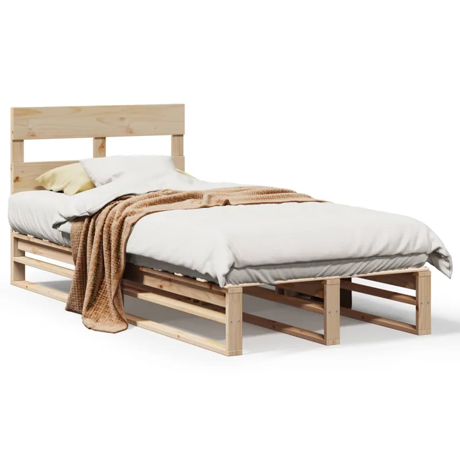 Cadre de lit sans matelas 90x190 cm bois de pin massif - 2