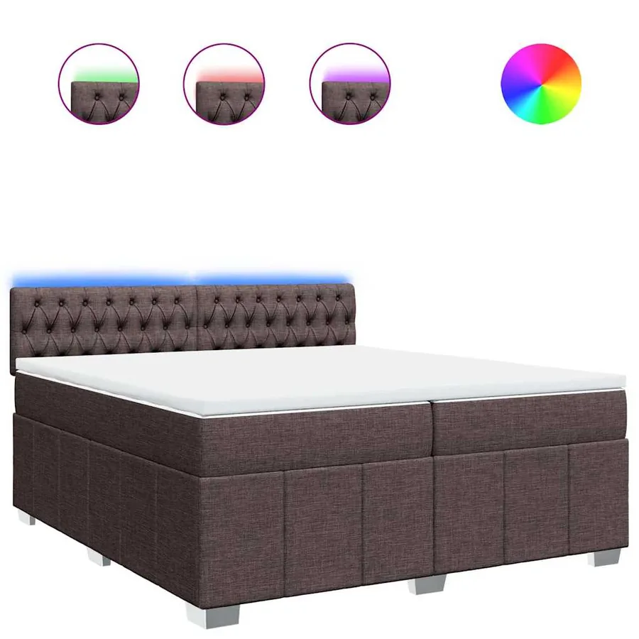 Sommier à lattes de lit avec matelas Marron foncé 200x200 cm - 2