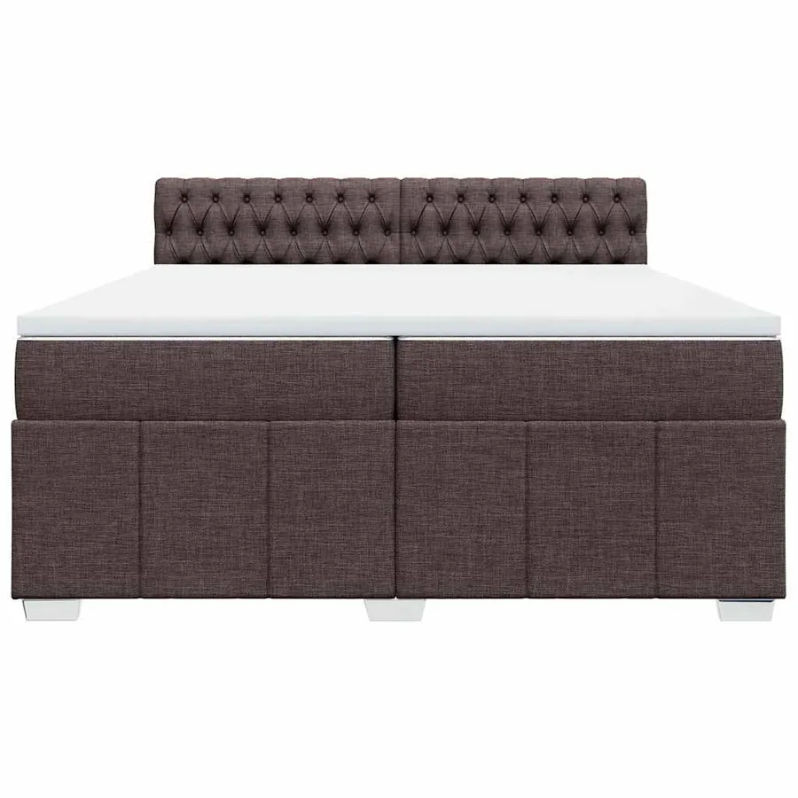 Sommier à lattes de lit avec matelas Marron foncé 200x200 cm - 4