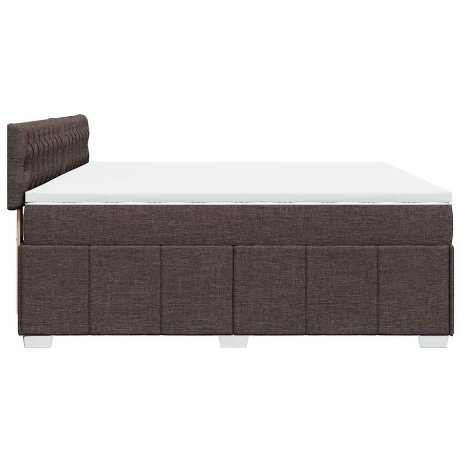 Sommier à lattes de lit avec matelas Marron foncé 200x200 cm - 5